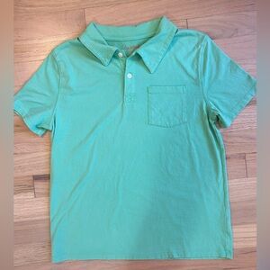 Cat & Jack green polo style collared shirt. Boy’s size 10/12